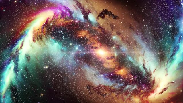 Twisted galaxy 4 - Approaching to incredibly colourful and vibrant animated twisted galaxy.
