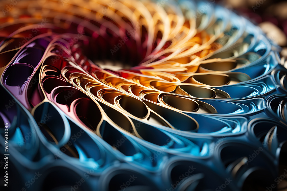 Aufkleber a close up of a colorful plate of paper. generative ai. abstract digital art object.