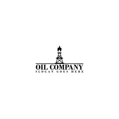 Oil rig logo template icon isolated on white background. Gas tower logo