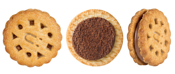 Collection of cookies isolated on white