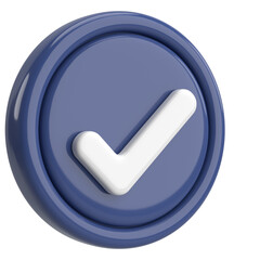 3D checkbox. Check mark. 3D illustration.