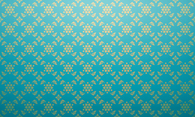 Luxury Thai pattern gold and turquoise theme background vector illustration. Lai Thai element pattern.