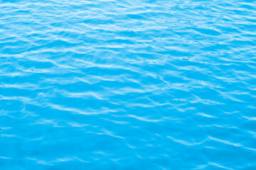 Obraz premium The blue surface of the pool water glistens in the sun