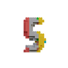 Fototapeta premium Play Blocks 3 - 3D Alphabet or PNG Letters