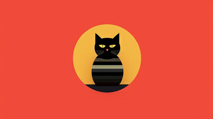 illustration of a cat, minimalistic stylized graphic of car, generative ai