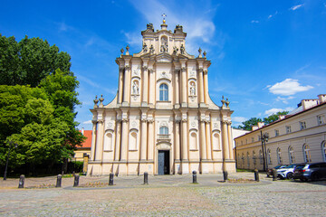 Church of Visitation Sisters (also known as Kosciol Siostr Wizytek) at Krakowskie Przedmiescie street in Warsaw, Poland. 