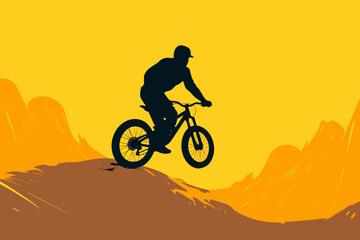 Fototapeta na wymiar Hand-drawn cartoon Stunt BMX rider flat art Illustrations in minimalist vector style