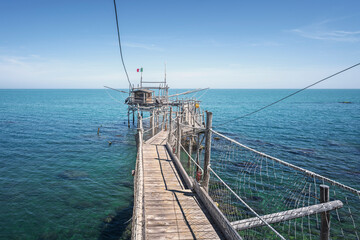 Trabocco wooden old fishing machine. San Vito Chietino, Abruzzo, Italy