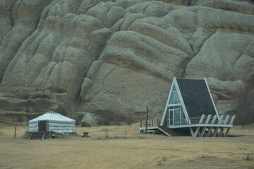 Tourist ger camps in Gorkhi-Terelj National Park, Mongolia