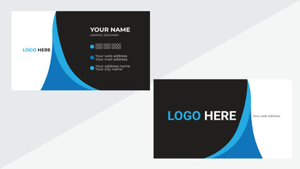 Vector design formal blue modern business card.