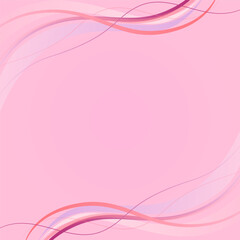 Abstract pink wavy background with copy space for text. Vector illustration.