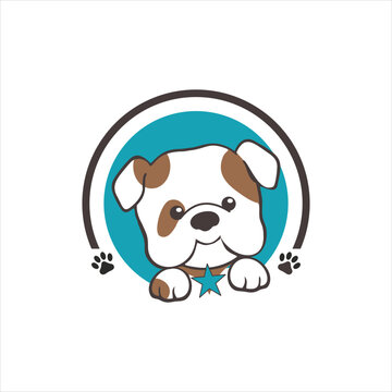 cute dog head mascot illustration
