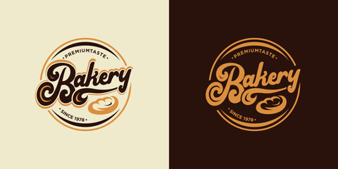 Vector vintage bakery logo concept
