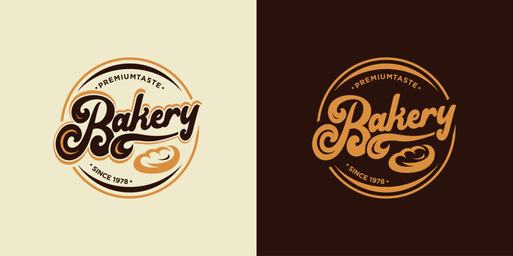 Vector vintage bakery logo concept