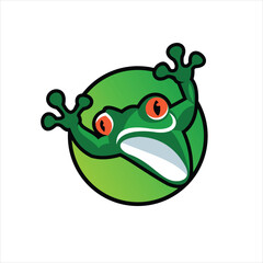 scary green frog cartoon