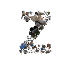 Garbage Dump 3D Alphabet or PNG Letters