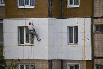 Fototapeta na wymiar Wall insulation of apartments and houses