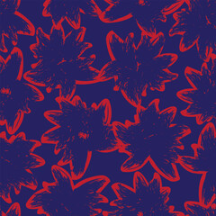 Red Abstract Floral Seamless Pattern Design