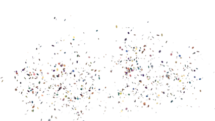 Golden Colorful Confetti Overlay Isolated On A Transparent Background