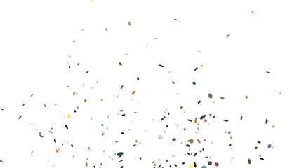 Golden Colorful Confetti Overlay Isolated On A Transparent Background