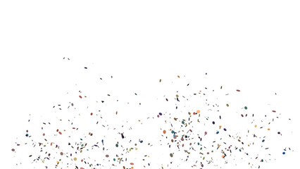 Golden Colorful Confetti Overlay Isolated On A Transparent Background