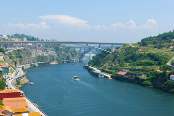 Porto famous historic city, Portugal. Architecture of old town. Travel to Ribeira and Douro river.