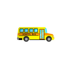 Yellow classic school bus. Side view. American education, Yellow School Bus, Back to School Concept, Students Transportation Vehicle Flat Style, Students Transportation, transparent background PNG