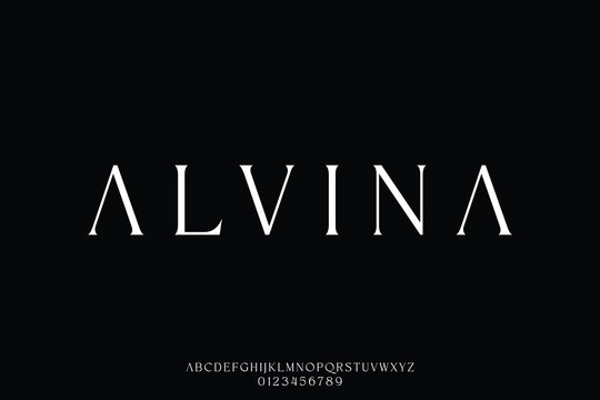 Abstract minimalist serif typeface display font vector. Elegant luxury typography style illustration