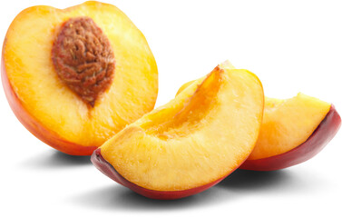 Naklejka na ściany i meble Fresh tasty ripe peach or nectarine fruits