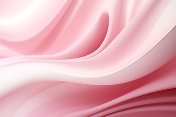 Obraz premium Calm light pink background with soothing abstract pink and white ribbon waves. Created using generative AI.