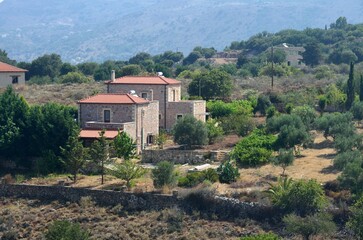 Paisaje en los alrededores de Kalyves en Creta, Grecia