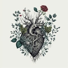 Generative AI of abstract botanical heart