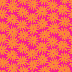 Hand drawn flowers, seamless patterns with floral for fabric, textiles, clothing, wrapping paper, cover, banner, interior decor, abstract backgrounds.