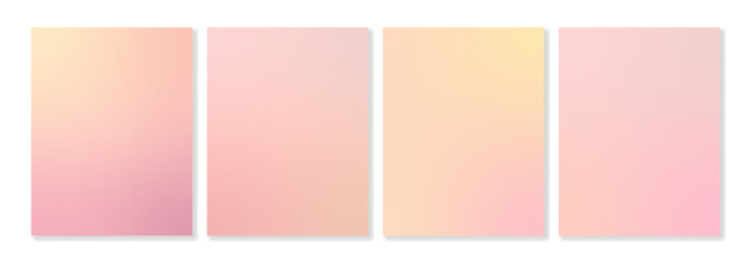 Set of vector gradient backgrounds in delicate pink colors. For covers, wallpapers, branding, social media and other projects. For web and print.