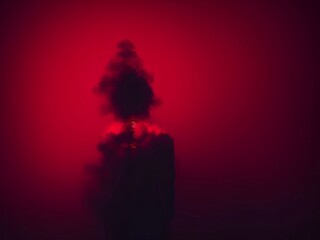 mysterious fog and smoke abstract background white background,red background,blue background,generative ai illustration art