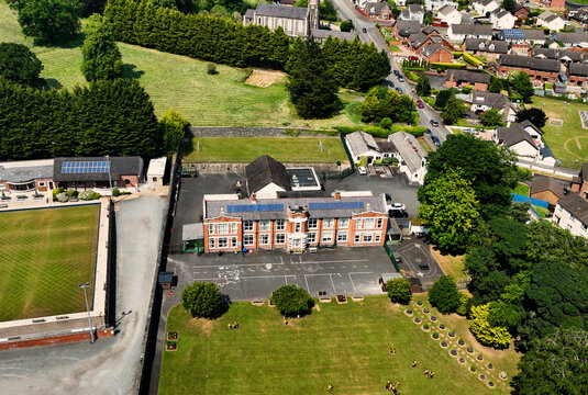 Aerial view of Gilford Primary School County Down Northern Ireland