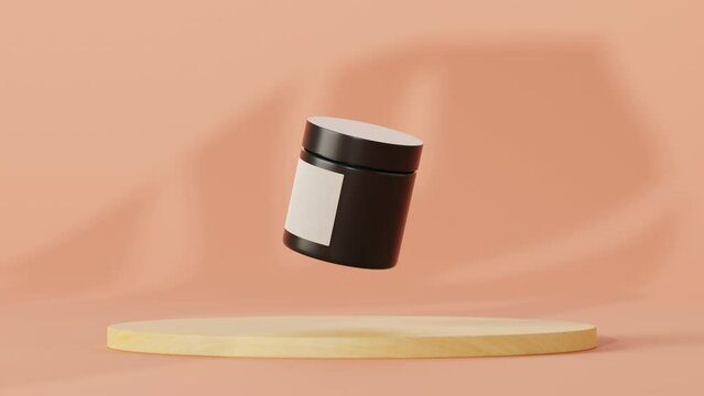 Floating rotating pomade container mockup