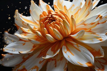 Flower white orange yellow. Generate Ai
