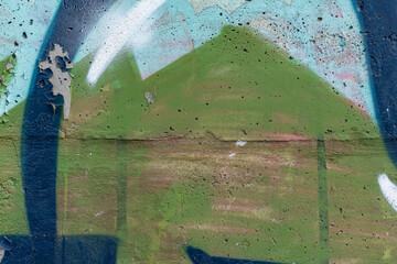 Urban Wall With Creative Graffiti Street Art. Background And Painted Lines And Draw. Abstract...