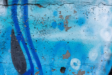 Urban Wall With Creative Graffiti Street Art. Background And Painted Lines And Draw. Abstract...