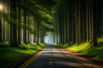 Obraz premium road in the forest