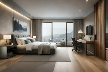 Fototapeta premium modern bed room