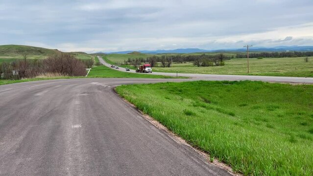 Bear Butte in Bear Butte State Park near Sturgis, South Dakota on a cloudy day.
