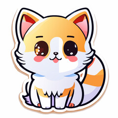 Cute cartoon cat. Vector illustration isolated on a white background.