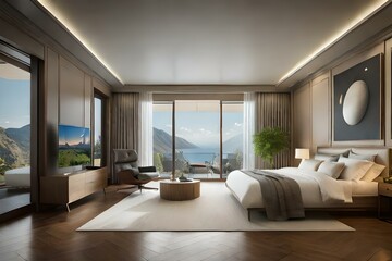 Fototapeta premium modern bed room