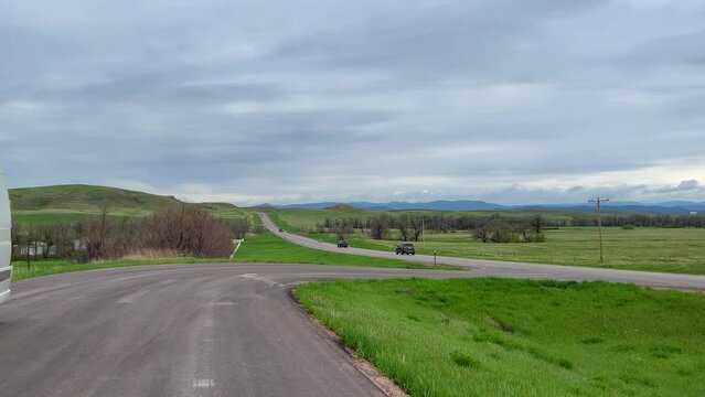 Bear Butte in Bear Butte State Park near Sturgis, South Dakota on a cloudy day.
