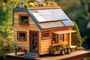 Tiny house solar panels. Generate Ai
