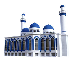 White and blue building in middle eastern style.