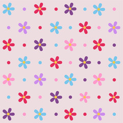 Flower Seamless Pattern Background Vector Design, Floral Background, Flowers Backgrounds, Flower Pattern 