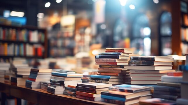 Books in a bookstore or library